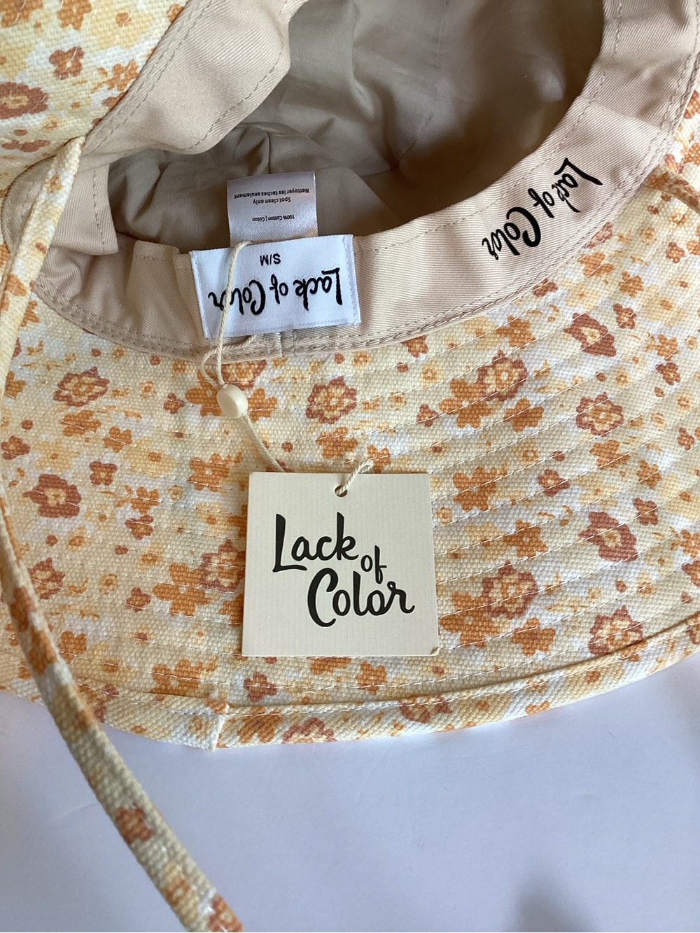 Lack Of Color Cotton Peach Bloom Floral Holiday Bucket Hat Sz S/M NWT - Picture 5 of 10